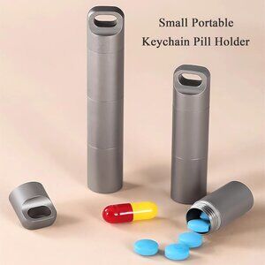 Waterproof Pocket Pill Container 304 Stainless Steel Portable Pill Case(Ask Size